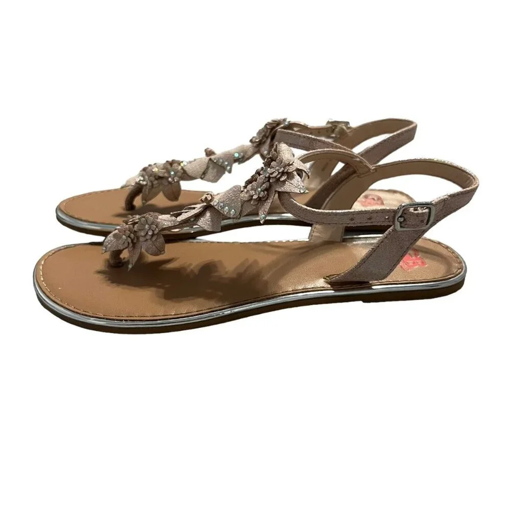 Gianni Bini Sz 3M Gold Floral Sandals